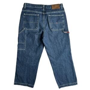 Y2K Tommy Hilfiger Straight Leg Jeans Cargo Baggy Skater Crop Size 10